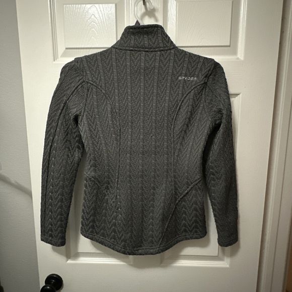 Spyder Jacket Womens Small S Major Cable Stryke Knit Full Zip Patterned Grey - Picture 3 of 11